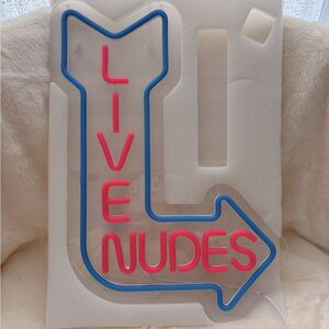 Neon Blue and Red Arrow Sign USB Powered NIB